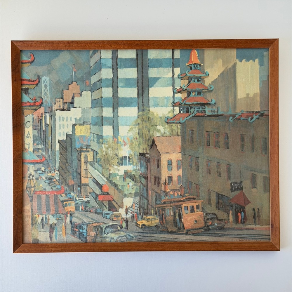 California Street by Louis Macouillard San Francisco Cable Car Print Framed MCM